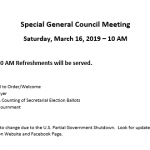 Special General Council Meeting & Agenda