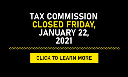 Tax Commission Closed Friday, January 22, 2021