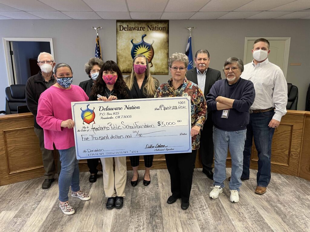 Anadarko Public Schools Foundation Receives Donation From Delaware