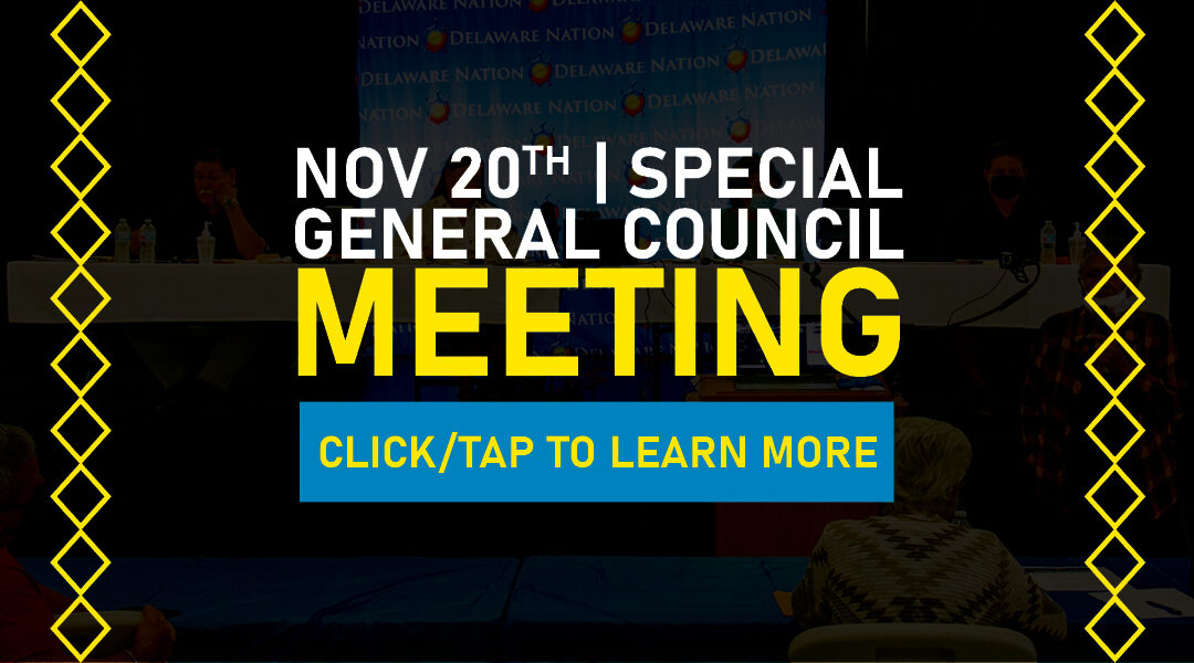 Special General Council Meeting November 20, 2021 In Anadarko, OK