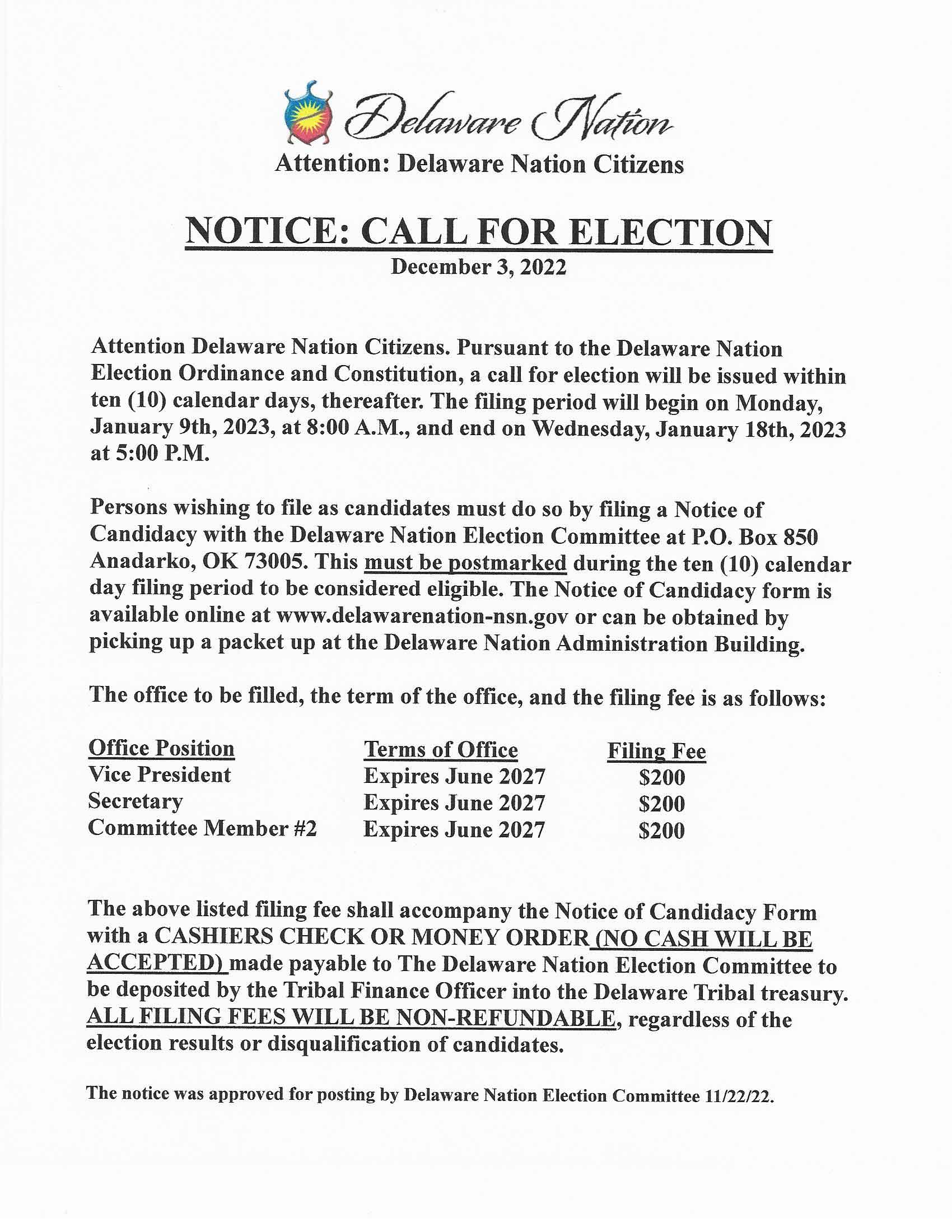 Delaware Nation Court (Updated 2/3/23)