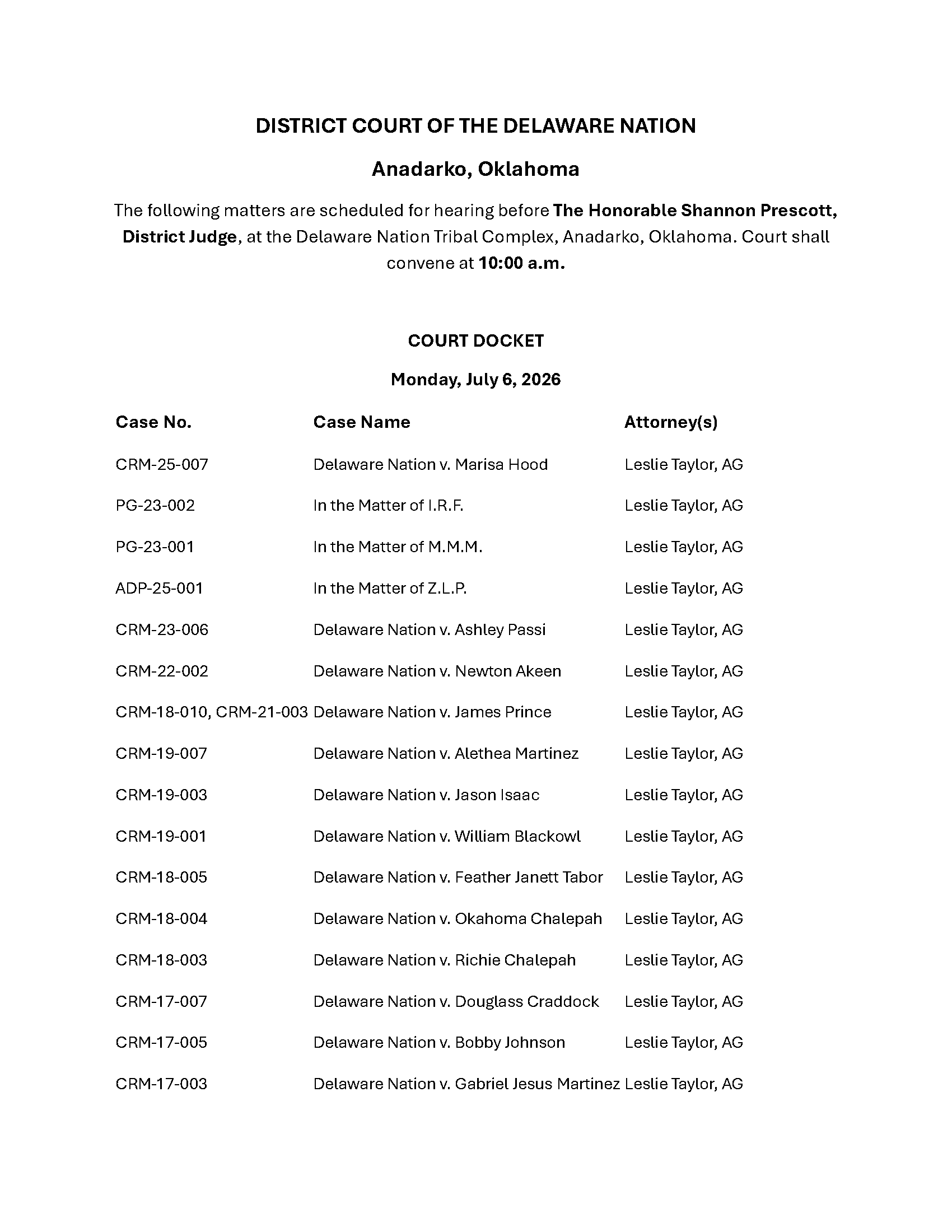 JULY 6 DOCKET 2026_Page_1